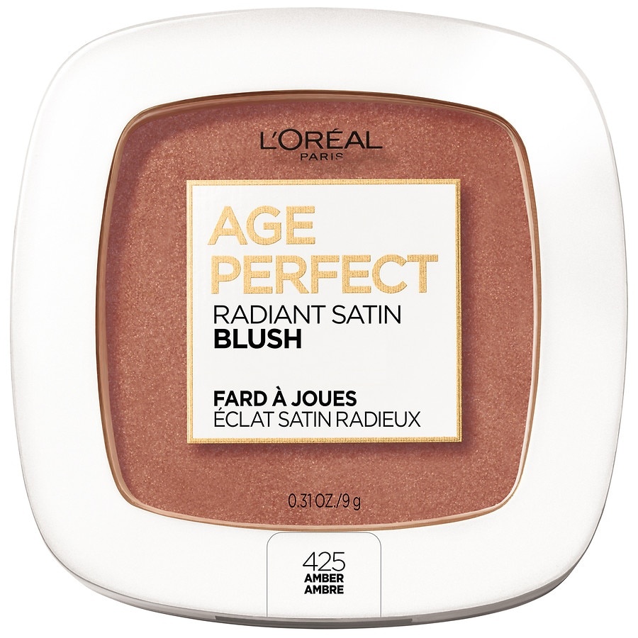slide 1 of 1, L'Oréal Age Perfect Radiant Satin Blush With Camellia Oil, Amber, 0.31 oz