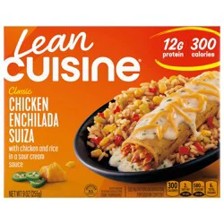 Lean Cuisine Frozen Meal Chicken Enchilada Suiza, Comfort Cravings Microwave Meal, Frozen Chicken and Rice Dinner, Frozen Dinner for One
