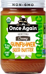 Once Again Unsweetened No Salt Added Creamy Sunflower Seed Butter