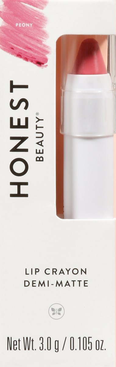 slide 8 of 9, Honest Beauty Peony Demi-Matte Lip Crayon 0.105 oz, 0.1 oz