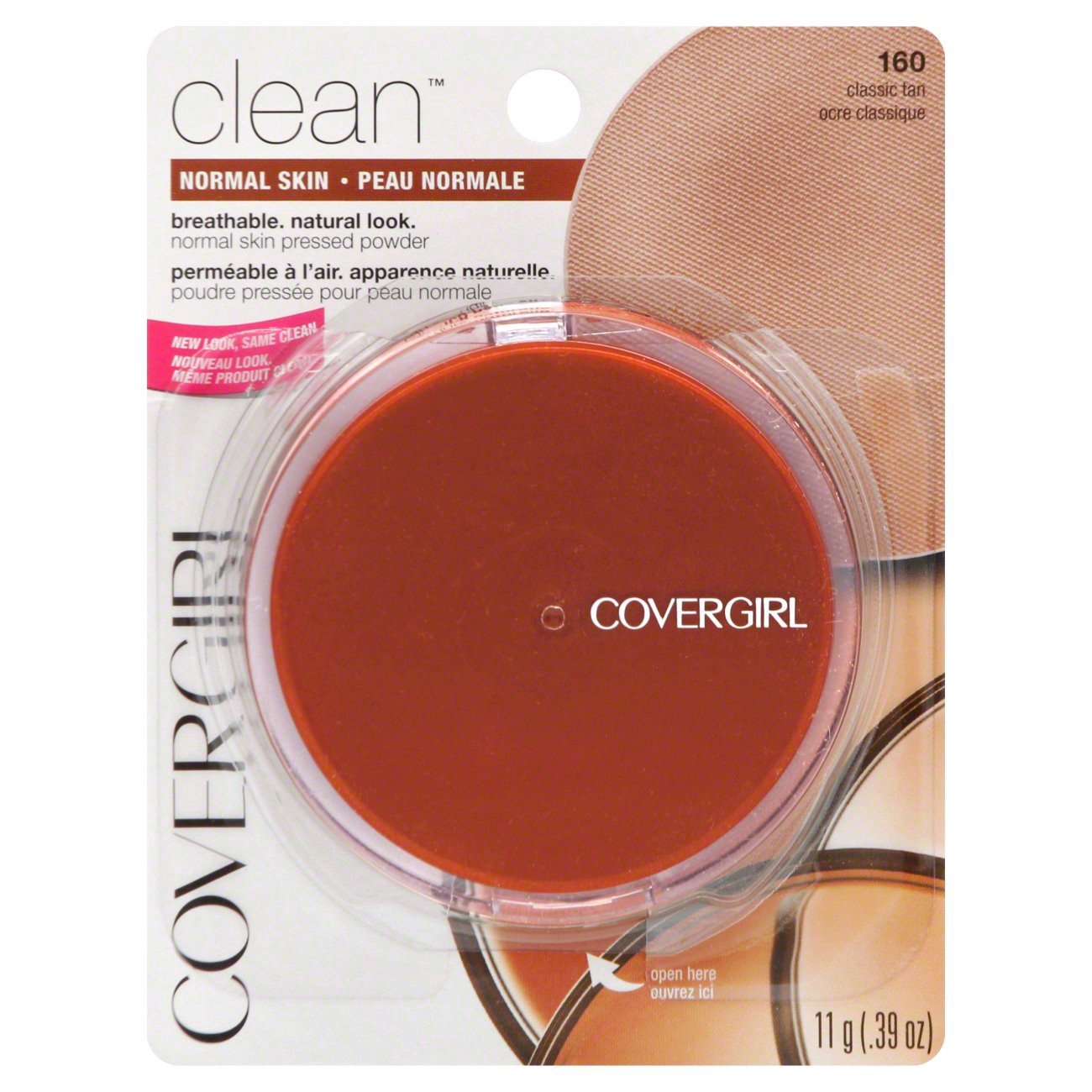 slide 1 of 1, Covergirl Clean Pressed Powder, Classic Tan Warm 160, 0.39 oz