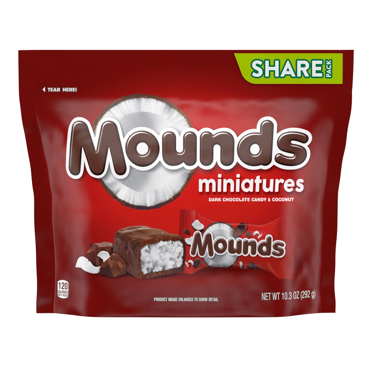 slide 1 of 6, MOUNDS Miniatures Coconut and Dark Chocolate Candy Share Pack, 10.3 oz, 10.3 oz