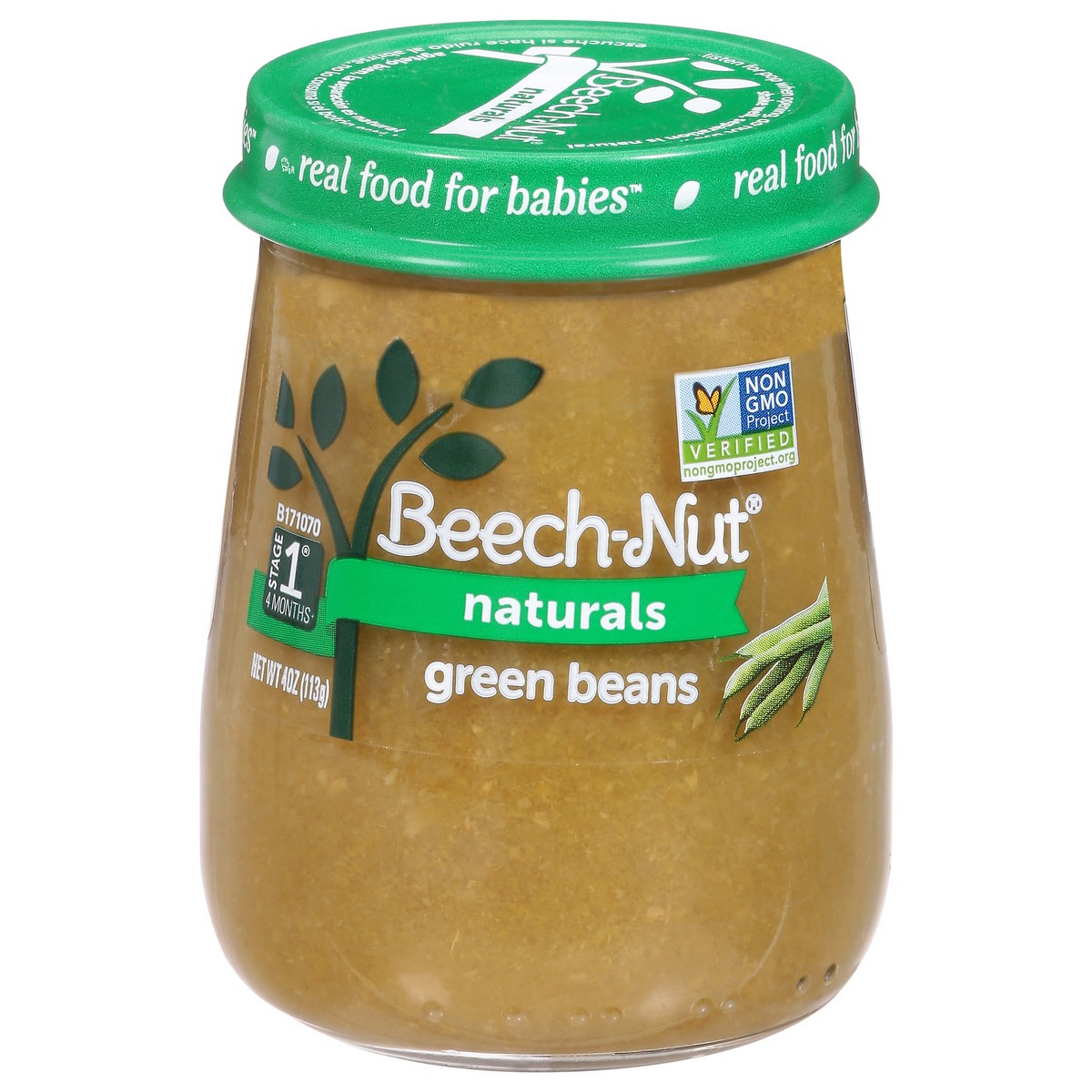 slide 2 of 13, Beech-Nut Naturals Stage 1 Baby Food, Green Beans, 4 oz Jar, 4 oz