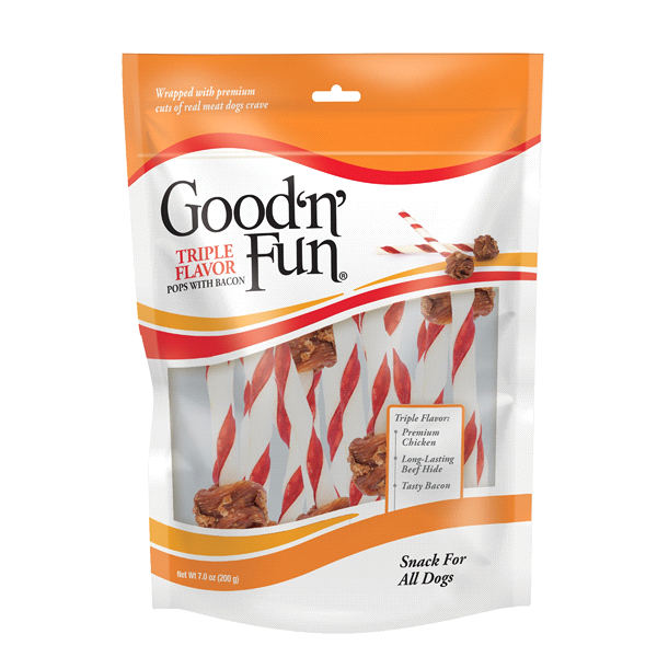 slide 1 of 1, Good 'N' Fun Treat Pops W/Bacon, 6.9 oz