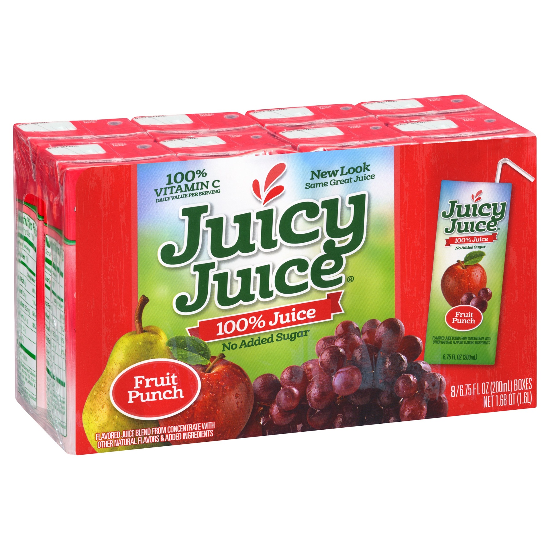 slide 1 of 2, Juicy Juice Fruit Punch 100% Juice, 8 ct; 6.75 fl oz