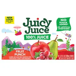 Juicy Juice 100% Juice, Fruit Punch, 8 Count, 6.75 Fl Oz Juice Boxes