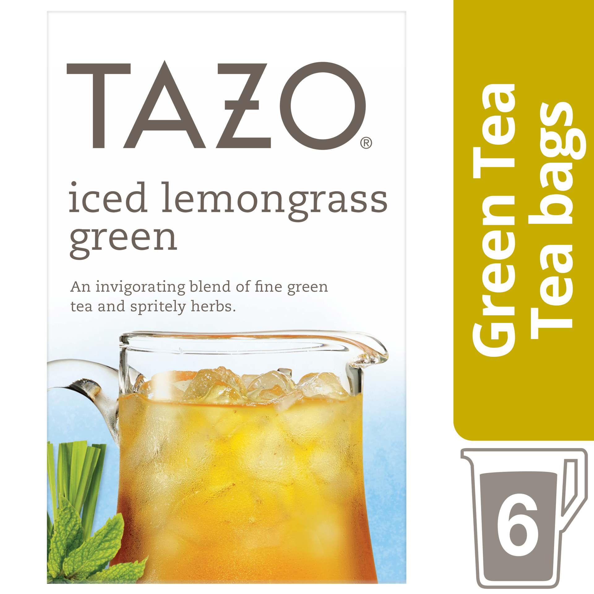 slide 1 of 2, TAZO Tea Bags ICED Lemongrass Green, 6 Count, 6 ct