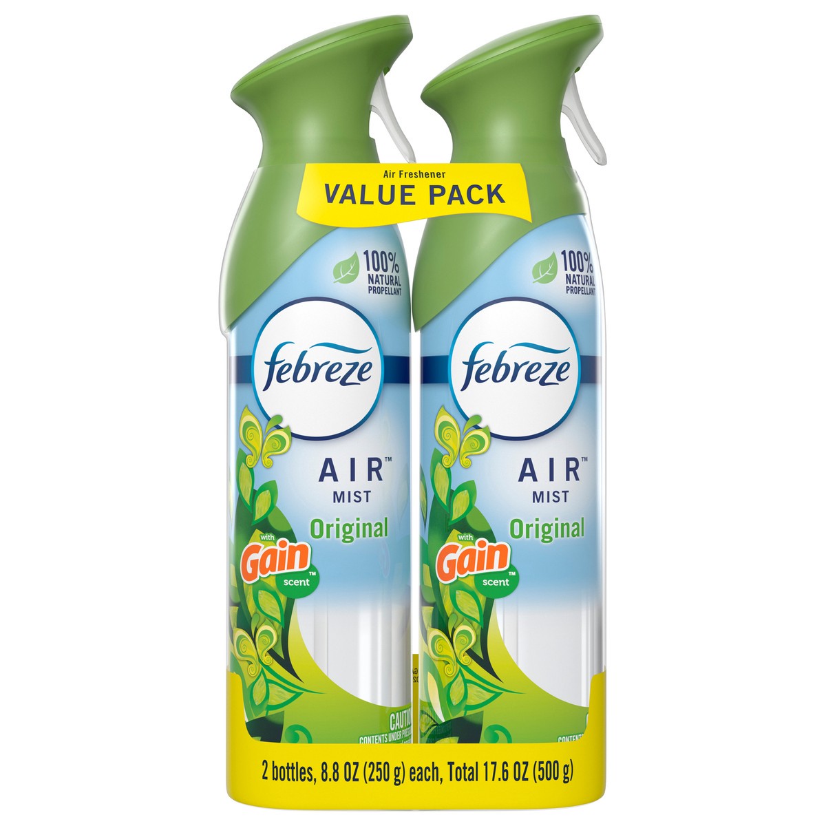 slide 1 of 3, Febreze Air Freshener Spray, Odor-Fighting Room Spray, Gain Original Scent, 8.8oz, 2 Count, 2 ct