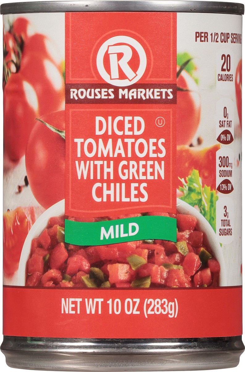 slide 4 of 11, Rouses Markets Mild Diced Tomatoes with Green Chiles 10 oz, 10 oz