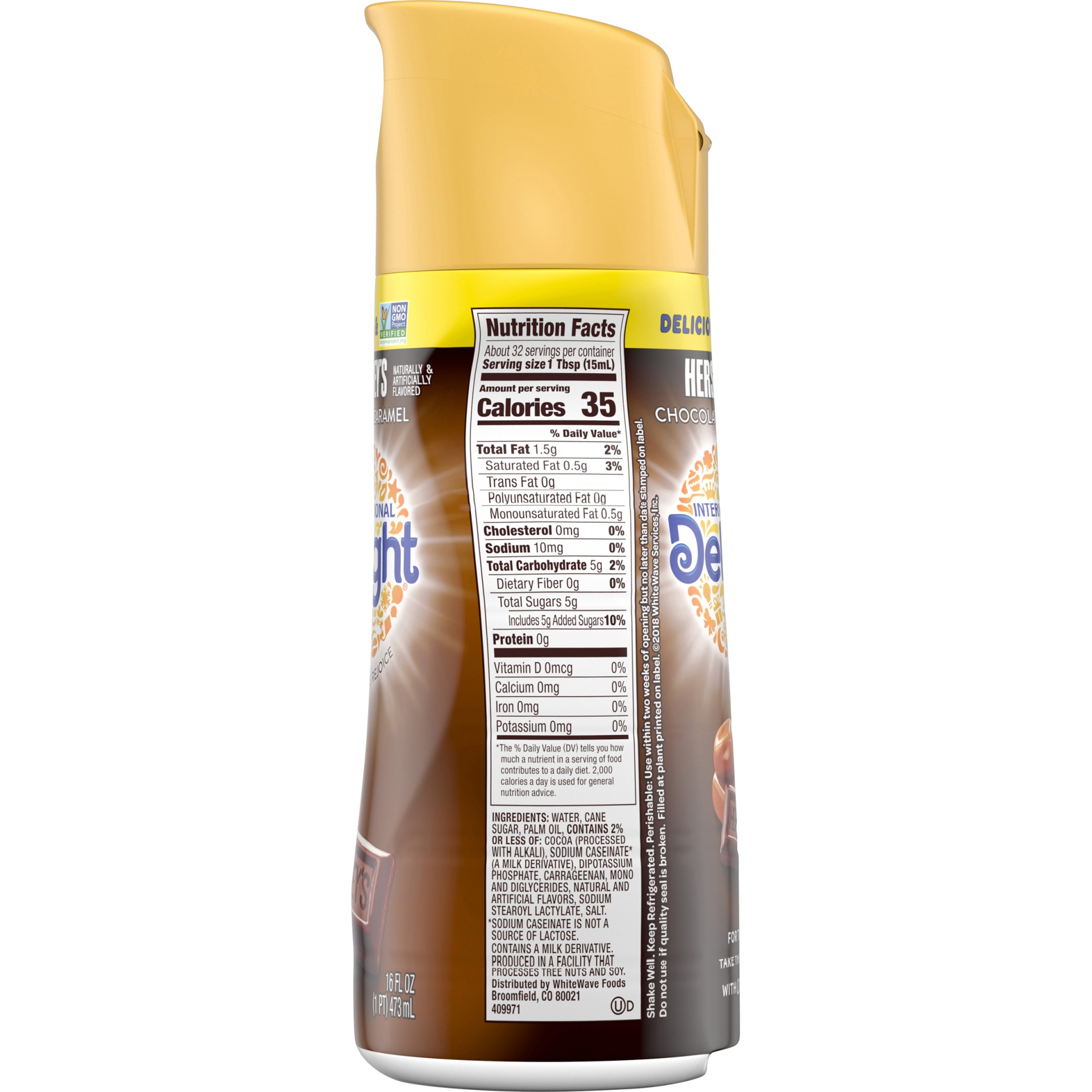 slide 5 of 8, International Delight Hershey's Chocolate Caramel Gourmet Coffee Creamer, 16 fl oz