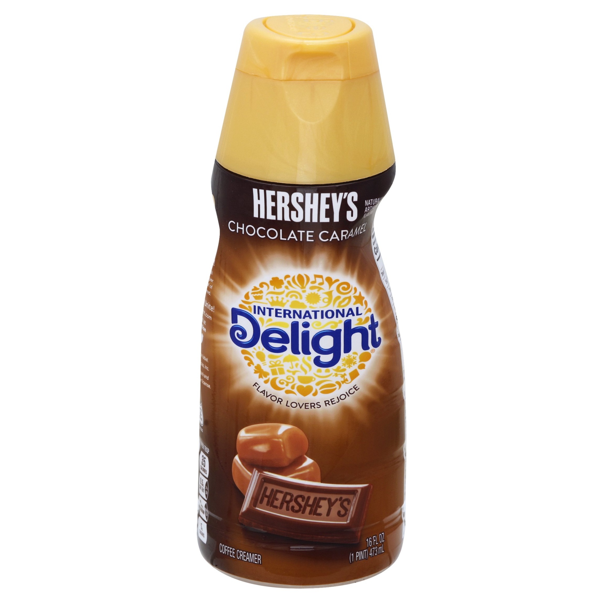 slide 1 of 8, International Delight Hershey's Chocolate Caramel Gourmet Coffee Creamer, 16 fl oz