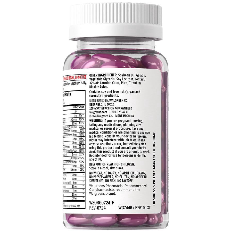slide 3 of 4, Walgreens Hair, Skin and Nails Softgels, 150 ct