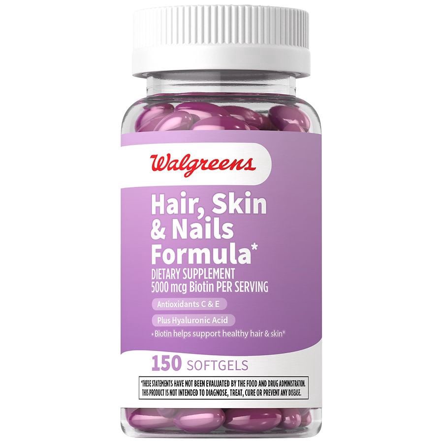 slide 1 of 4, Walgreens Hair, Skin and Nails Softgels, 150 ct
