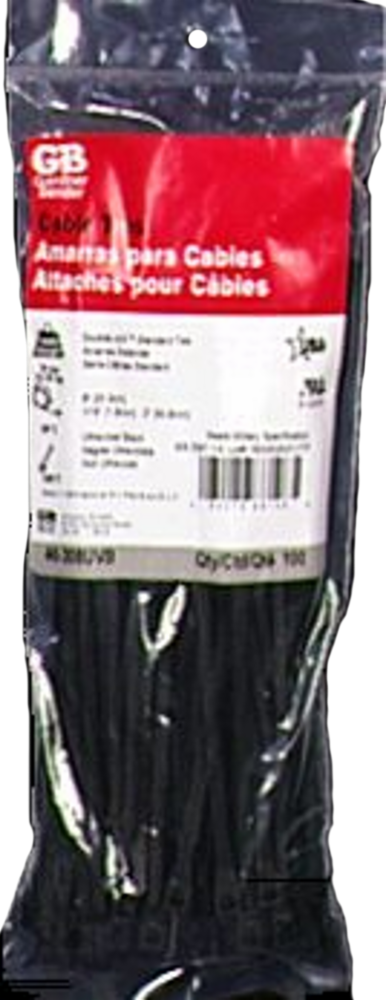 slide 1 of 1, Gardner Bender Electric Black 8" Cable Ties, 100 ct