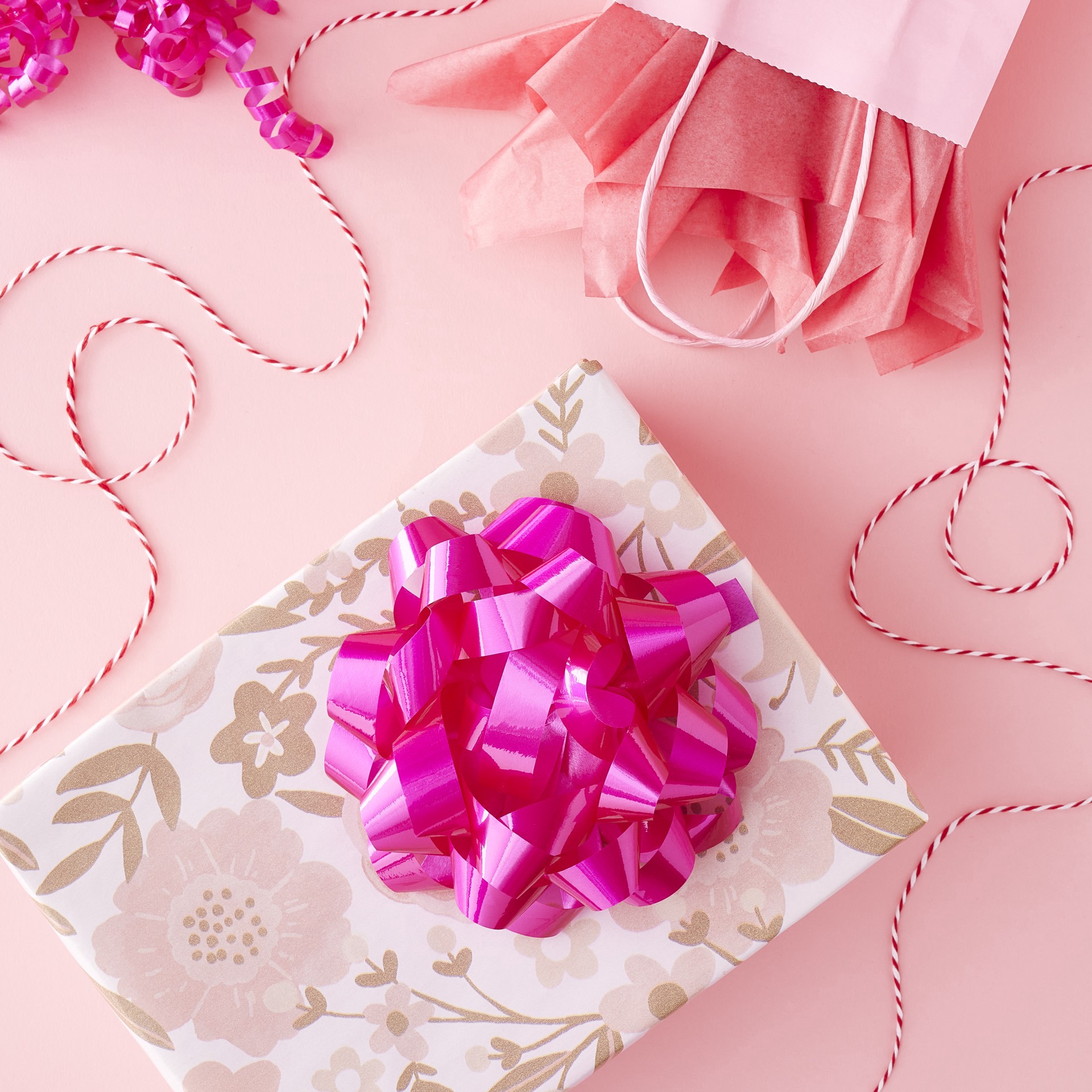 slide 3 of 3, 5.75" Pink Beauty Lacquer Gift Bow By Celebrate It, 5.75 in