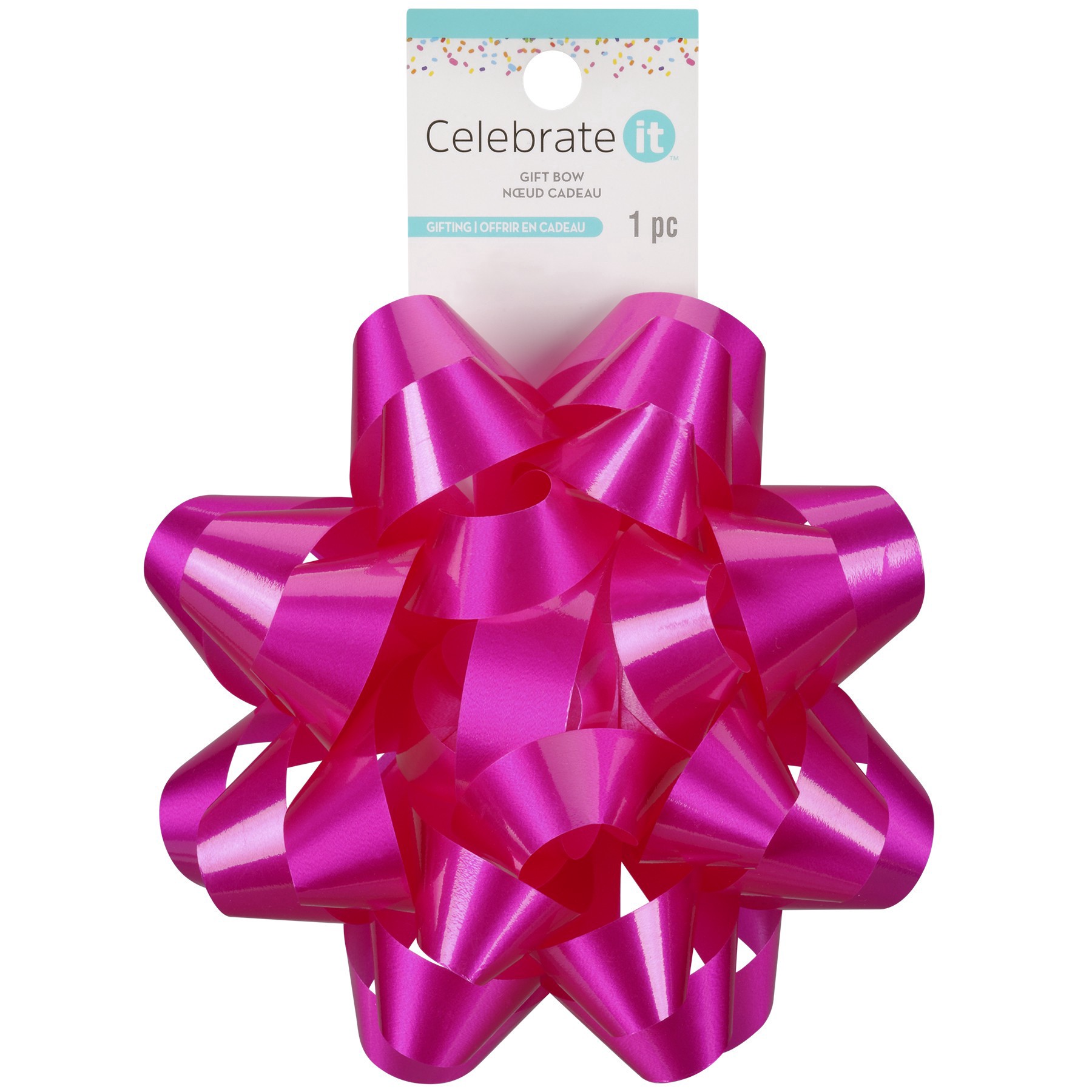 slide 2 of 3, 5.75" Pink Beauty Lacquer Gift Bow By Celebrate It, 5.75 in