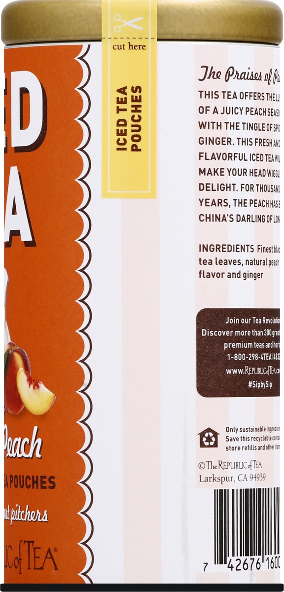 slide 9 of 12, The Republic of Tea Ginger Peach Iced Tea Pouches - 8 ct, 8 ct