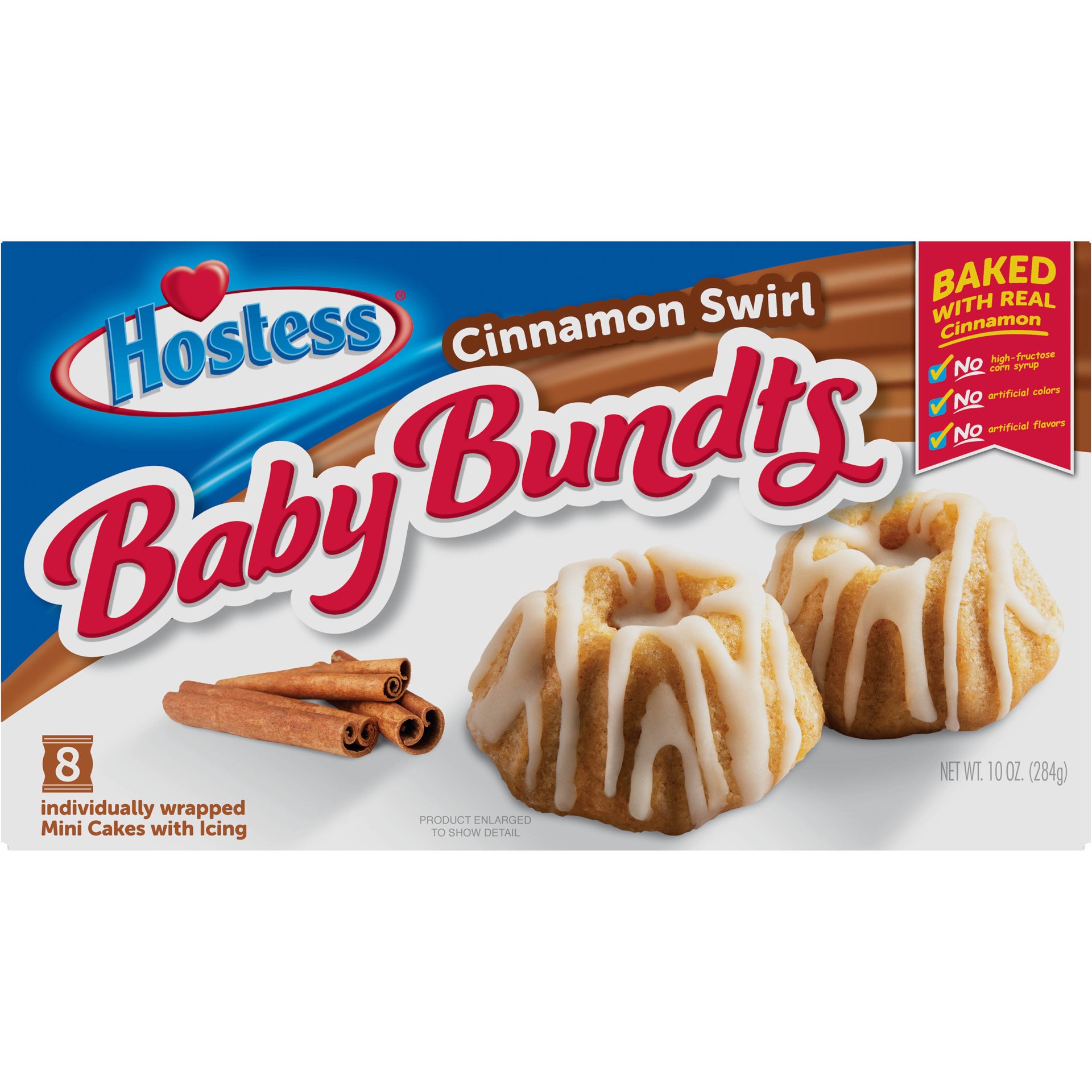 slide 1 of 1, HOSTESS Baby Bundts, Cinnamon Swirl Cakes, 8 Count , 10 oz, 10 oz