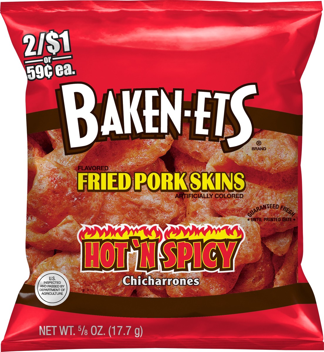 slide 1 of 3, BAKEN-ETS Fried Pork Skins, 0.62 oz