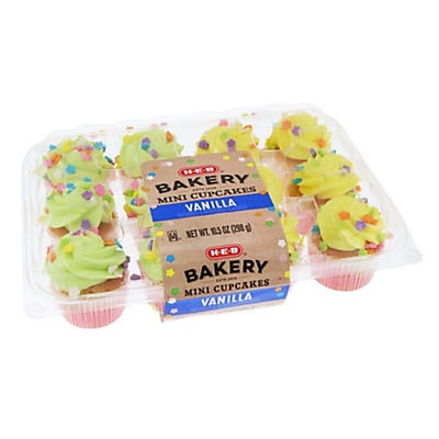 slide 1 of 1, H-E-B Mini Spring Two Tone Cupcakes, 12 ct