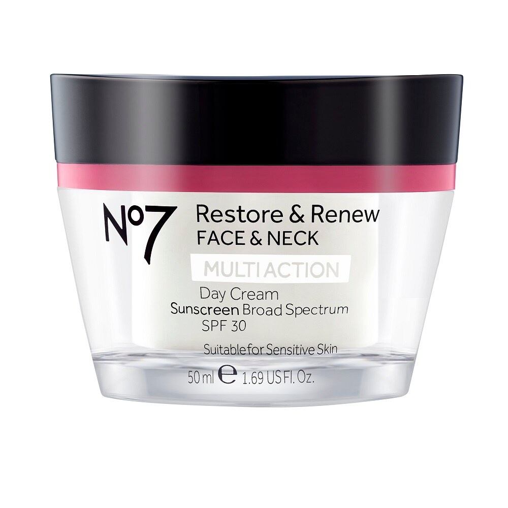 slide 1 of 1, No7 Restore & Renew Multi Action Spf 30 Day Cream, 1.69 fl oz