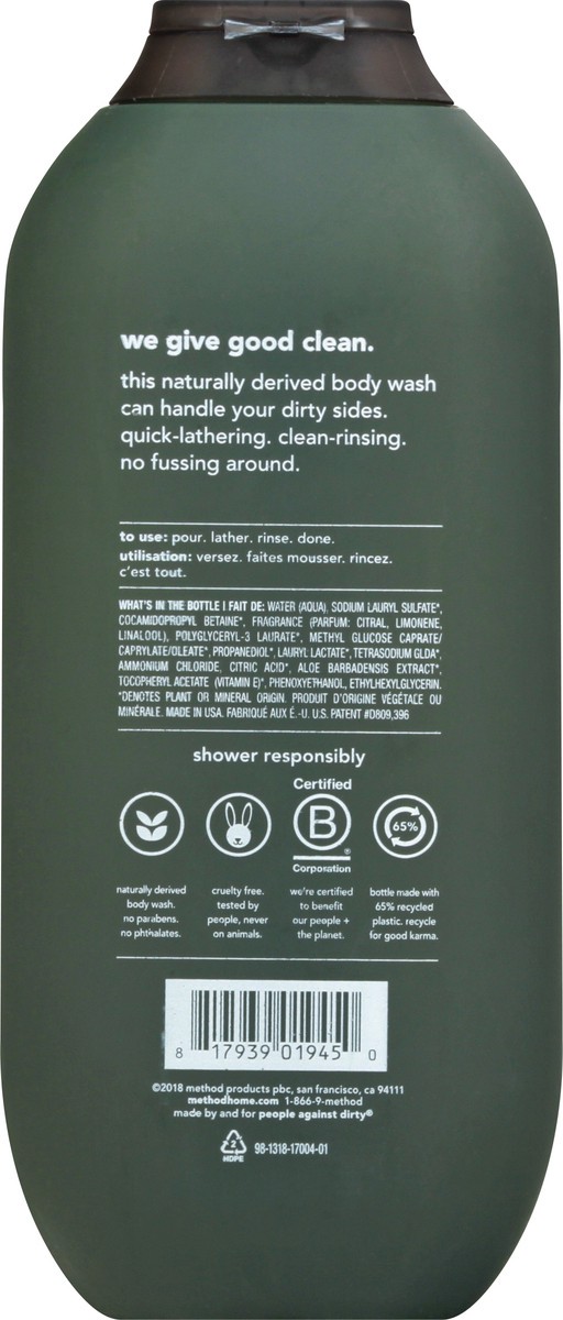 slide 10 of 11, method Bergamot + Lime Body Wash 532 ml, 18 fl oz
