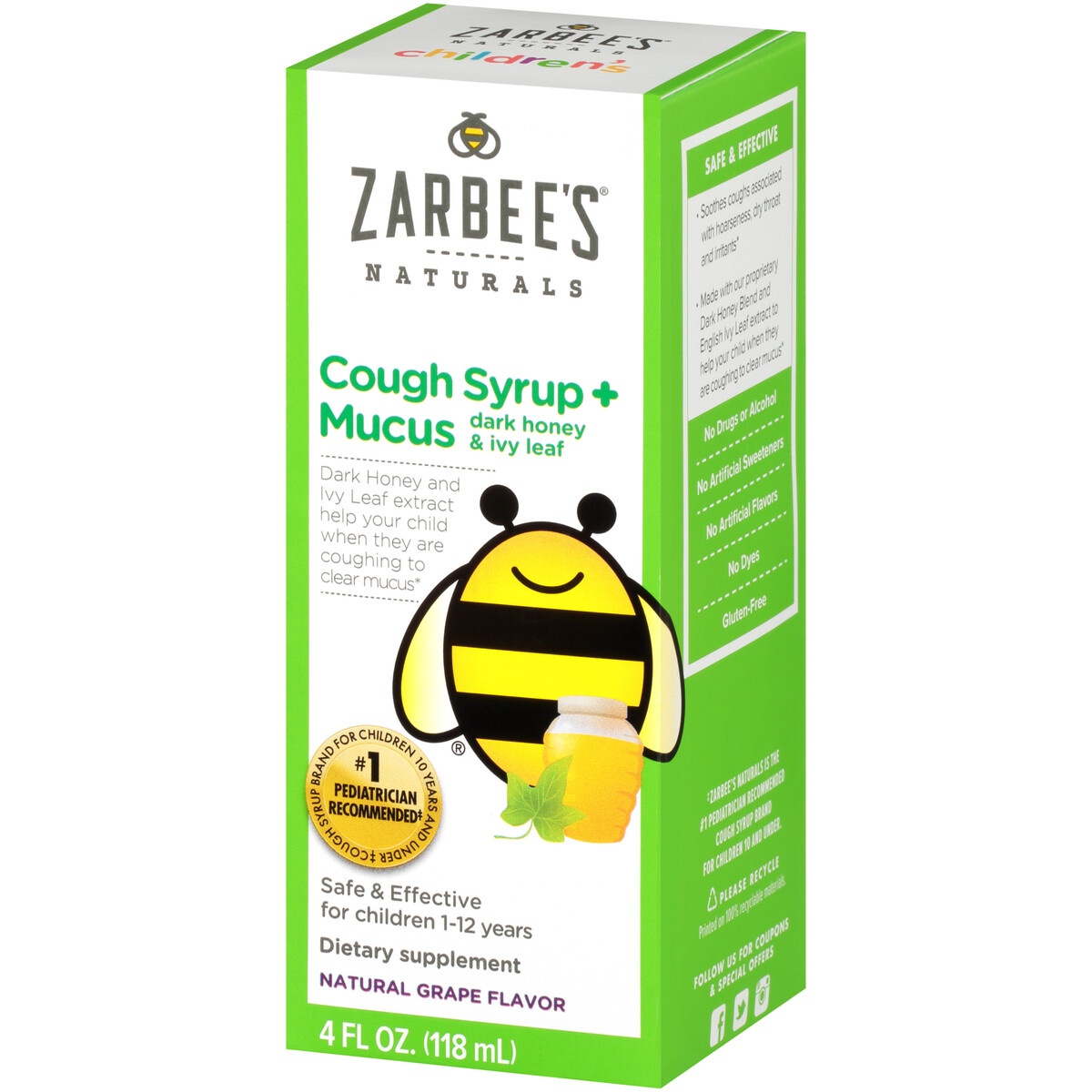 slide 3 of 4, Zarbee's Naturals Children's Cough & Mucus Reducer Syrup - Natural Grape - 4 fl oz, 4 fl oz