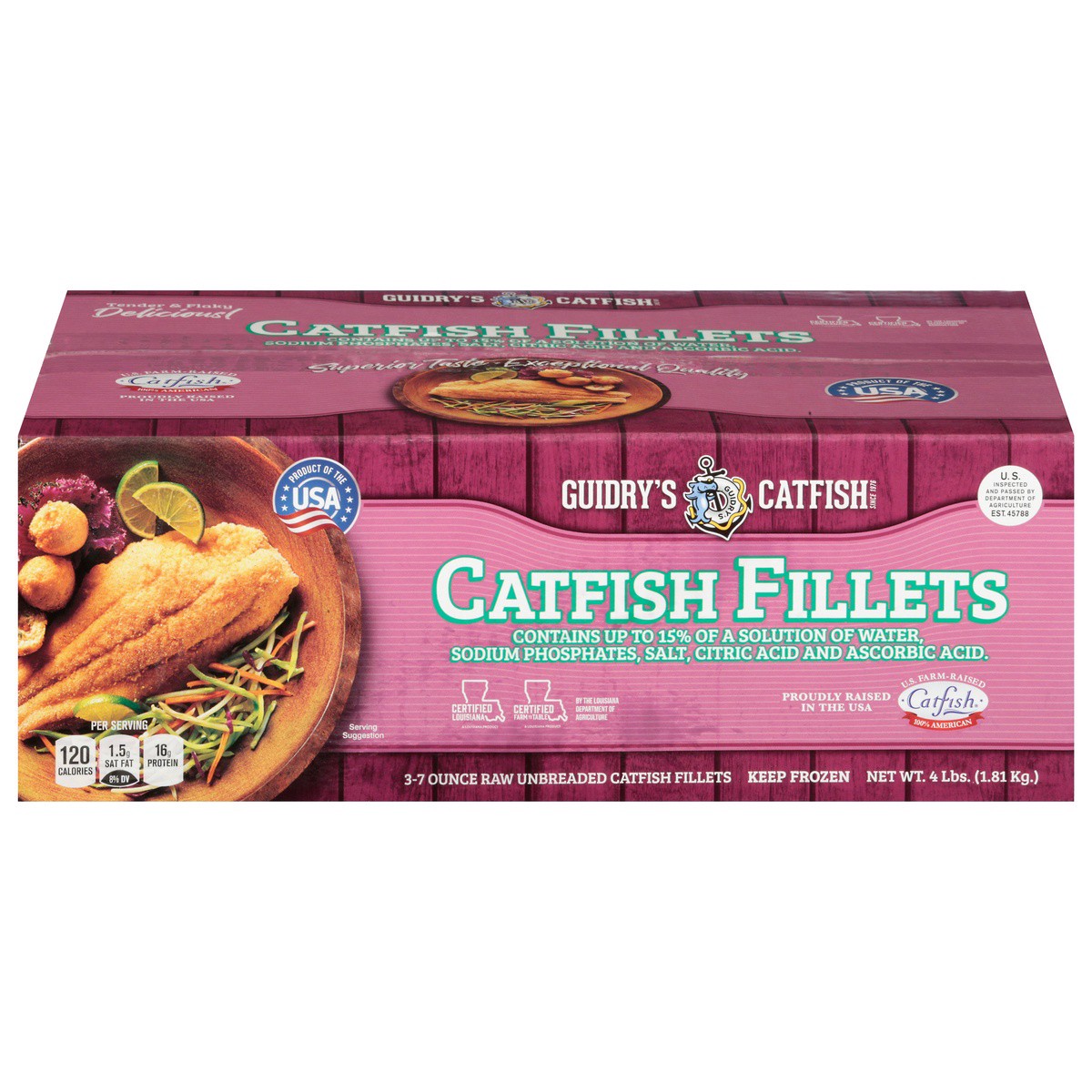 slide 1 of 9, Guidry's Catfish Fillets, 4 lb