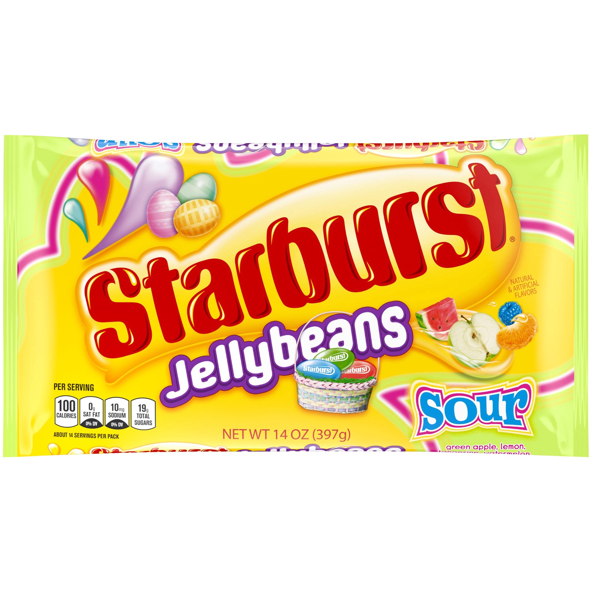 slide 1 of 5, STARBURST Sour Jellybeans Easter Candy Bag, 14 ounce, 14 oz