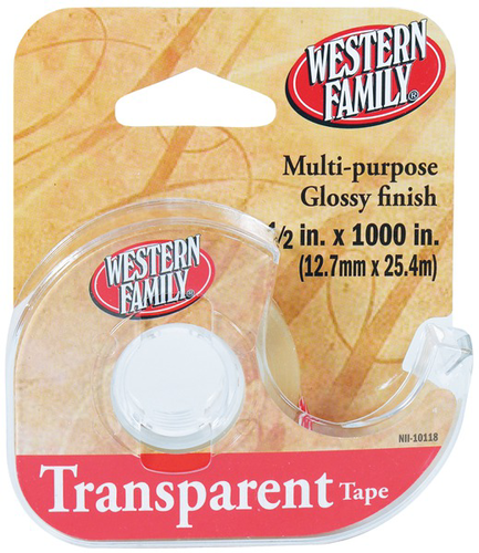 slide 1 of 1, Western Family Transparent Tape 1/2In, 1000 in