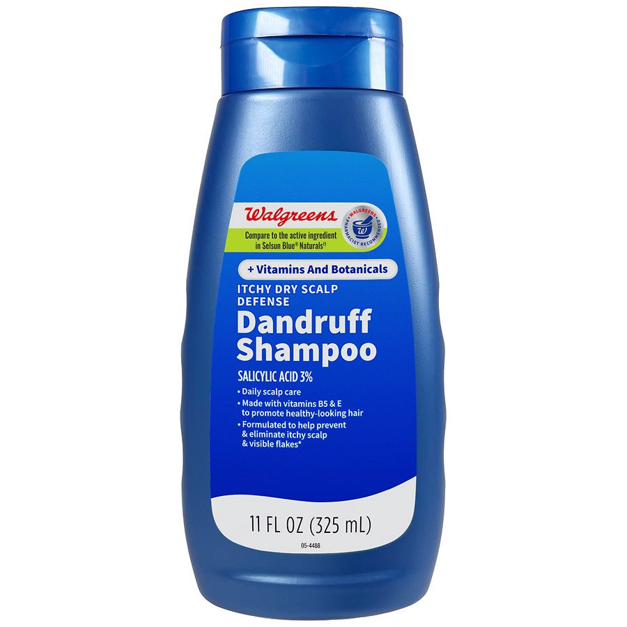 slide 1 of 1, Walgreens Itchy Dry Scalp Defense Dandruff Shampoo + Vitamins and Botanicals, 11 fl oz