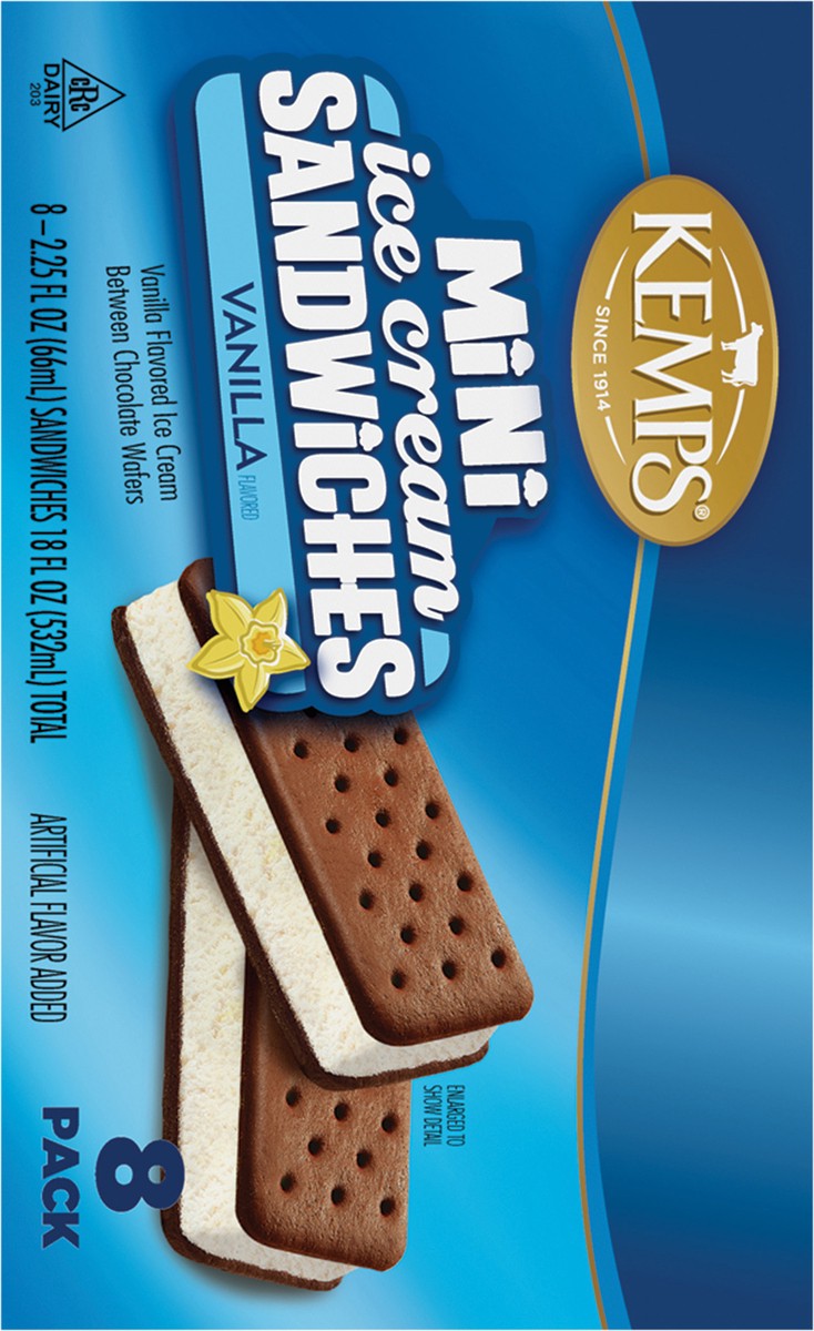 slide 11 of 14, Kemps Mini Vanilla Ice Cream Sandwiches 8 Ct / 2.25 Fl Oz, 8 ct