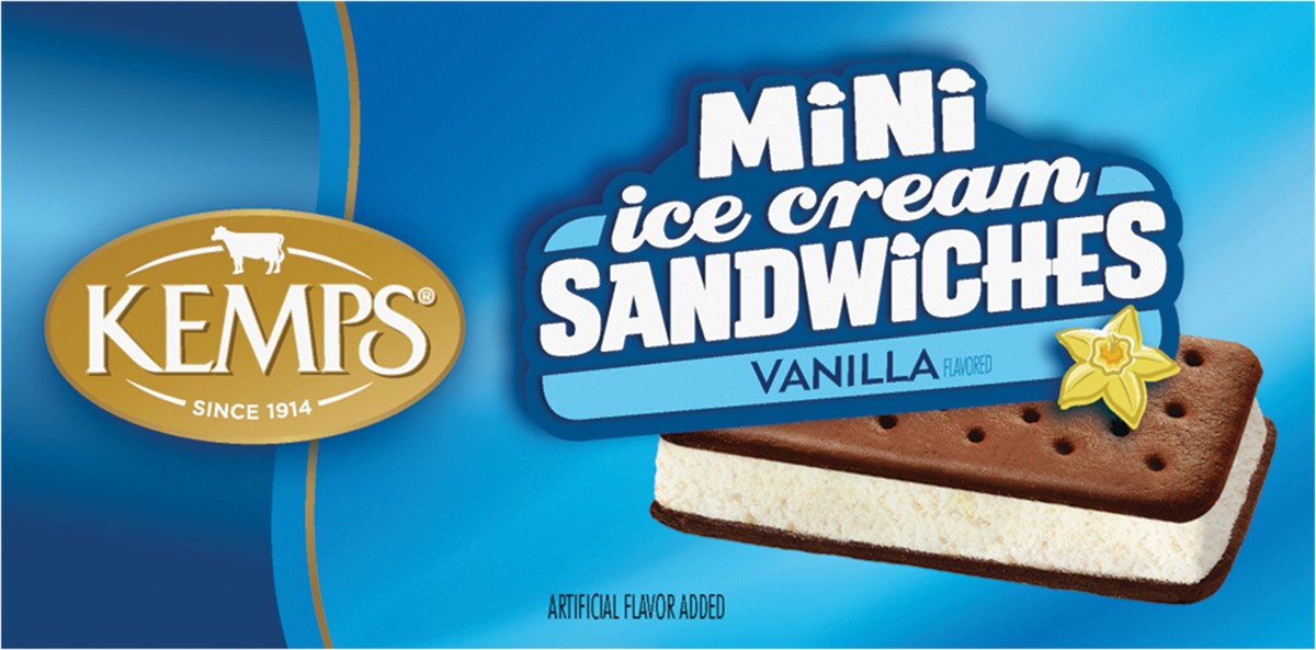 slide 8 of 14, Kemps Mini Vanilla Ice Cream Sandwiches 8 Ct / 2.25 Fl Oz, 8 ct