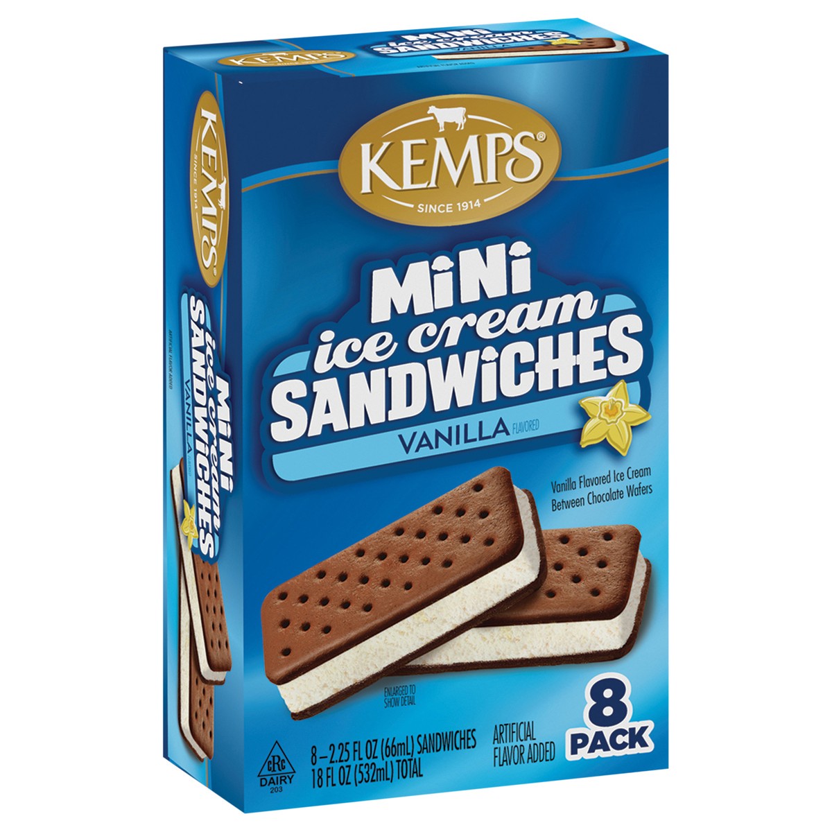 slide 14 of 14, Kemps Mini Vanilla Ice Cream Sandwiches 8 Ct / 2.25 Fl Oz, 8 ct