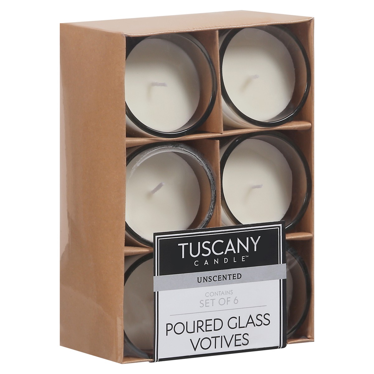slide 6 of 9, Tuscany Candle Poured Glass Votives Unscented Candles 6 - 1.69 oz Candles, 1 ea