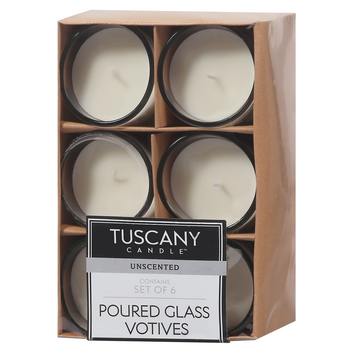 slide 9 of 9, Tuscany Candle Poured Glass Votives Unscented Candles 6 - 1.69 oz Candles, 1 ea