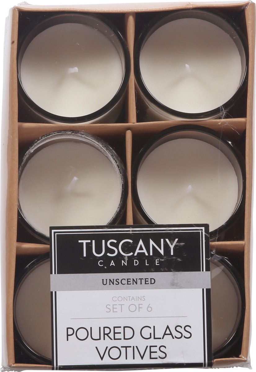 slide 2 of 9, Tuscany Candle Poured Glass Votives Unscented Candles 6 - 1.69 oz Candles, 1 ea