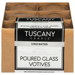 Tuscany Candle Poured Glass Votives Unscented Candles 6 - 1.69 oz Candles