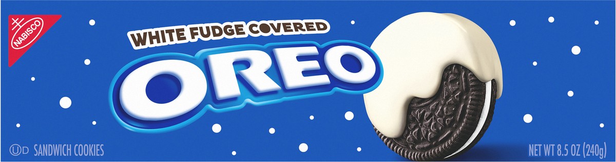 slide 9 of 9, OREO White Fudge Covered Chocolate Sandwich Cookies, Holiday Cookies, 8.5 oz, 8.5 oz