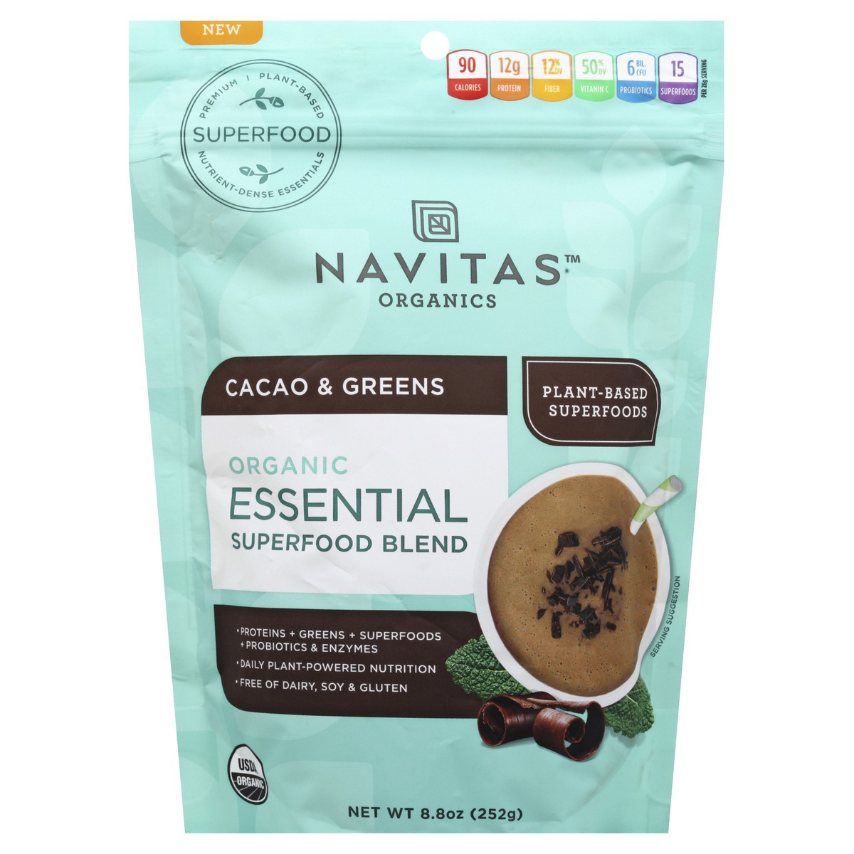 slide 2 of 4, Navitas Essential Blend Cacao & Greens - 8.8 Oz, 8.8 oz