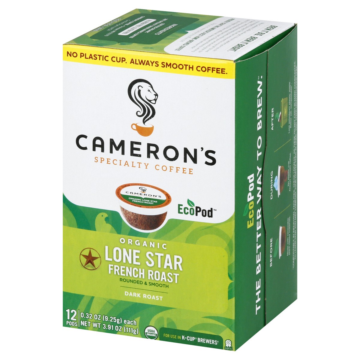 slide 2 of 12, Cameron's Organic Dark Roast EcoPods Lone Star French Roast Coffee - 12 ct, 12 ct