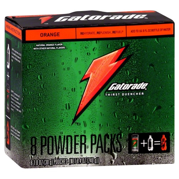 slide 1 of 1, Gatorade Powder Stix Orange, 8 ct