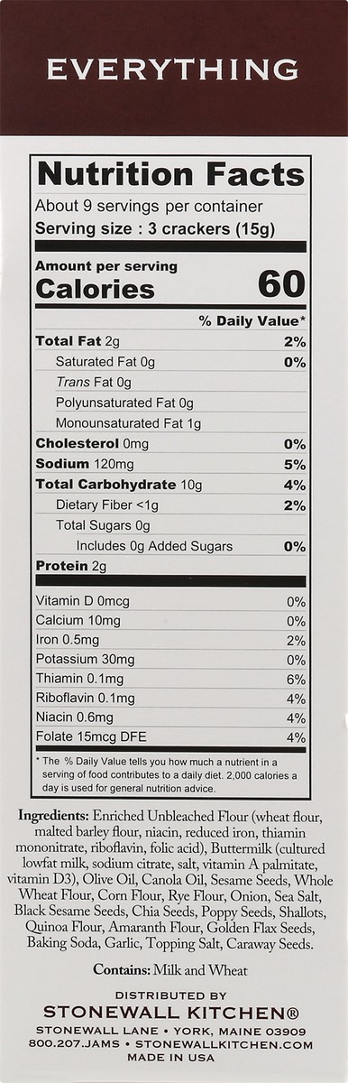 slide 3 of 12, Stonewall Kitchen Everything Deli Crackers - 4.7 Oz, 4.7 oz