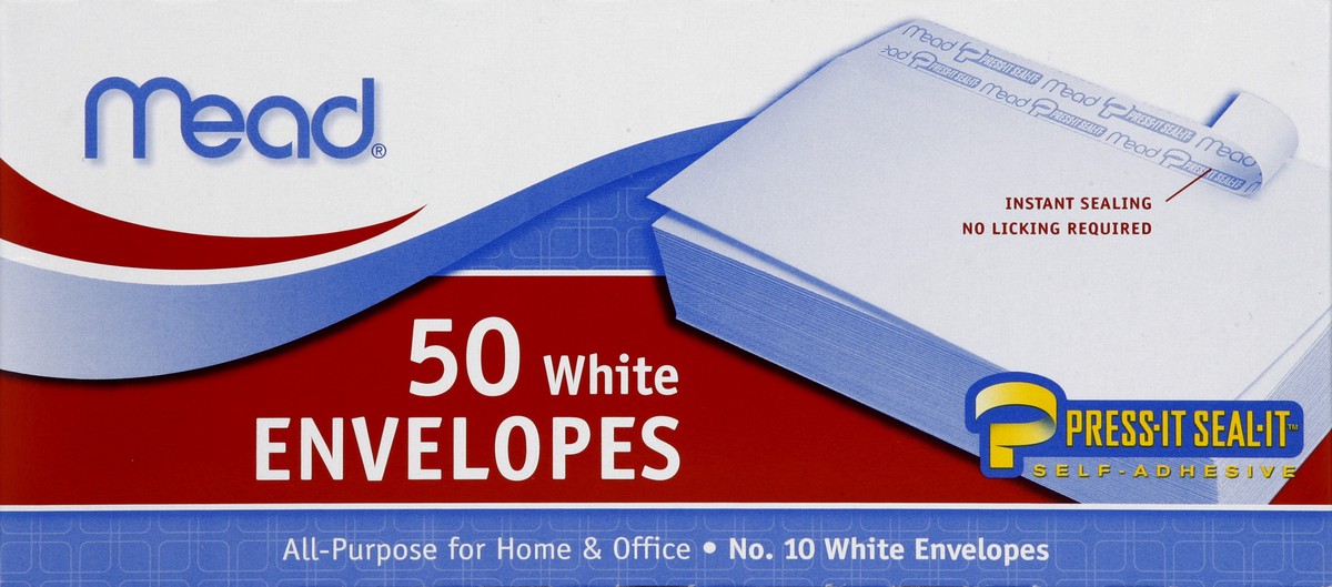 slide 1 of 4, Mead White Envelopes, 50 ct