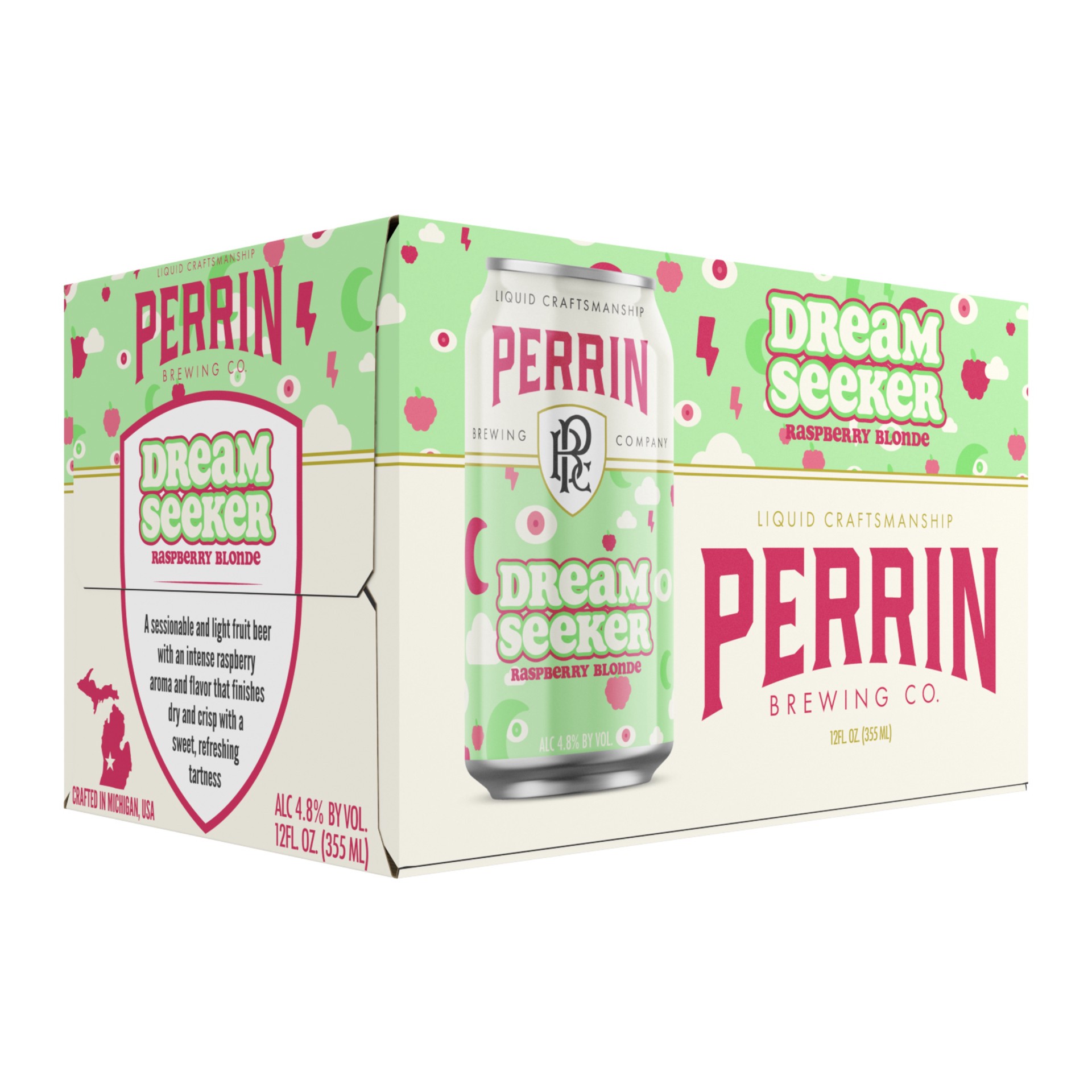 slide 3 of 4, Perrin Brewing Company Dream Seeker Raspberry Blonde 6 Pack 12 fl oz Can, 6 ct