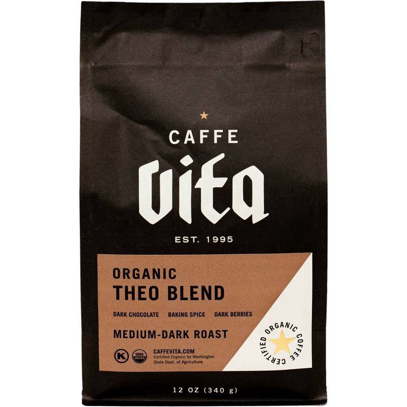 slide 1 of 1, Caffe Vita Coffee Organic Theo Bend Medium Roast Whole Bean Coffee - 12oz, 12 oz