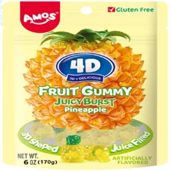 4D Juicy Burst Gummy Pineapple 6 Oz
