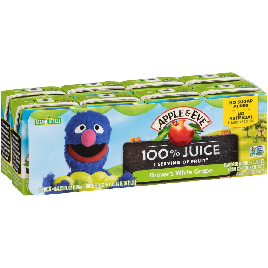 slide 2 of 5, Apple & Eve Juice Grape Grover 8pk, 4.23 fl oz