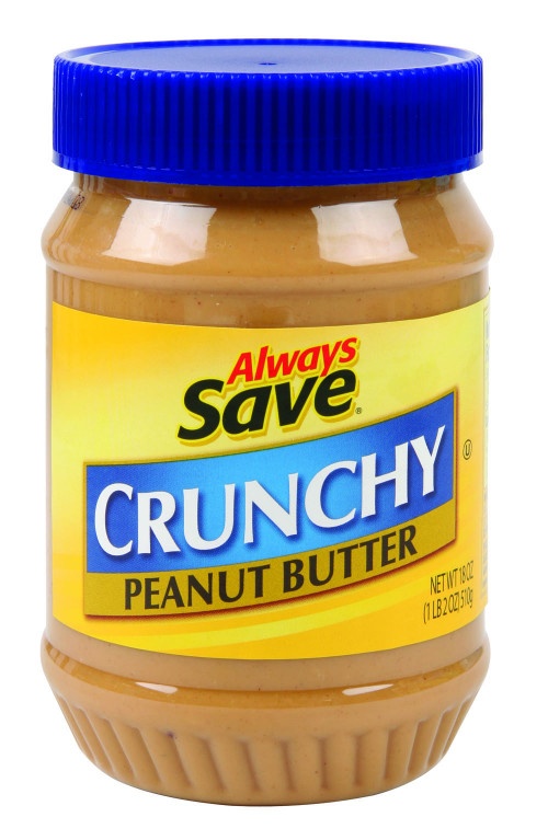 slide 1 of 1, Always Save Crunchy Peanut Butter, 18 oz