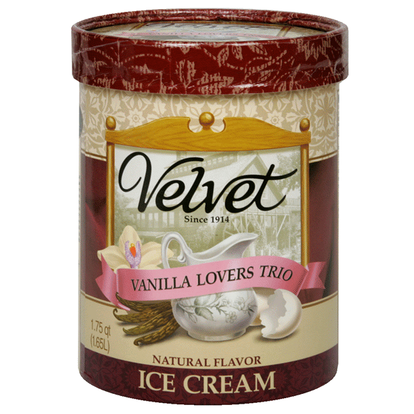 slide 1 of 1, Velvet Vanilla Lovers Trio Ice Cream, 56 oz